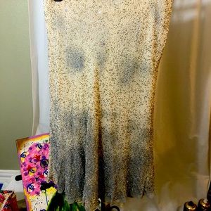 Silver Custom White Beaded Skirt